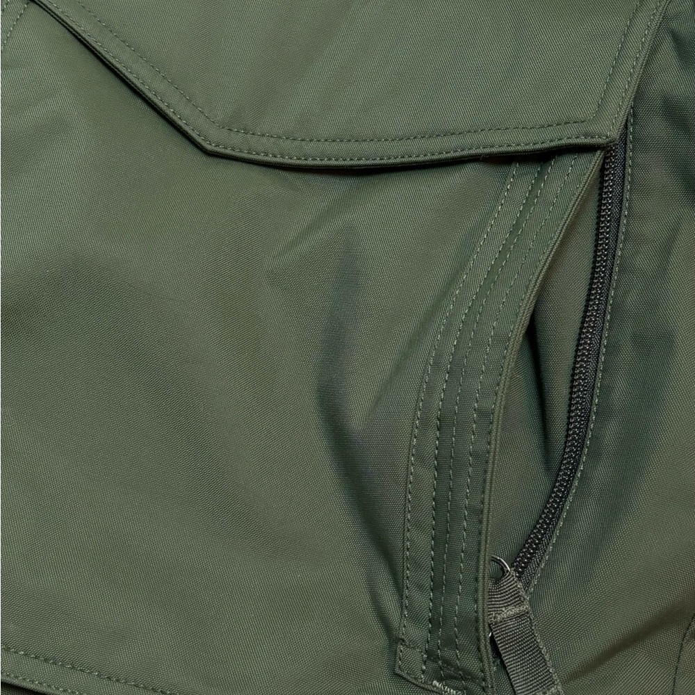 Eddie Bauer Men’s Superior Down Parka Jacket  Large Army Green  w Faux Fur Trim - Picture 16 of 17